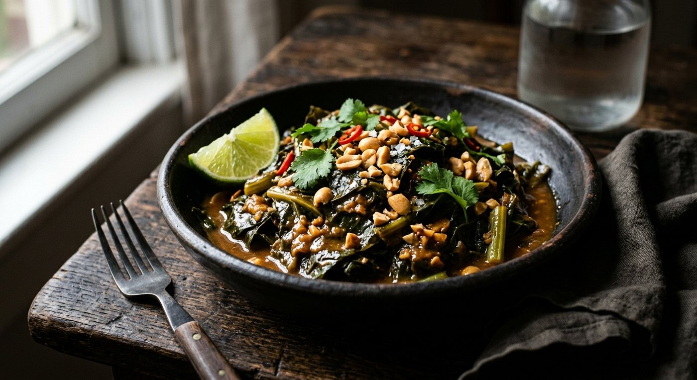 Peanut-Braised Collard Greens