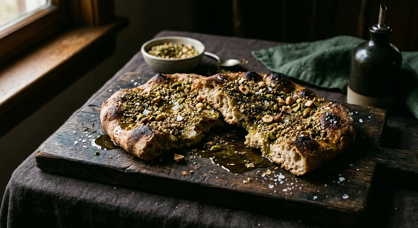 Warm Sorghum Bread with Dukkah