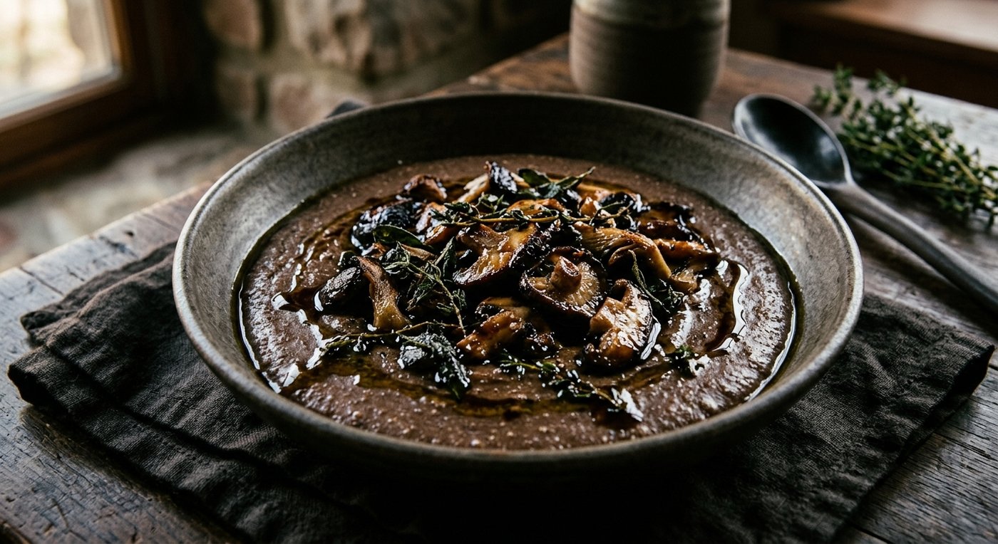 Teff Polenta with Roasted Mushrooms